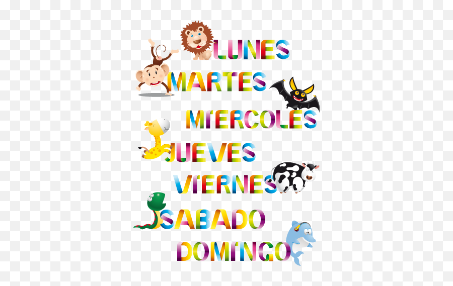 Vinil Decorativo Dias Da Semana Espanhol - Dot Emoji,Decoracion Emojis Aula Escolar