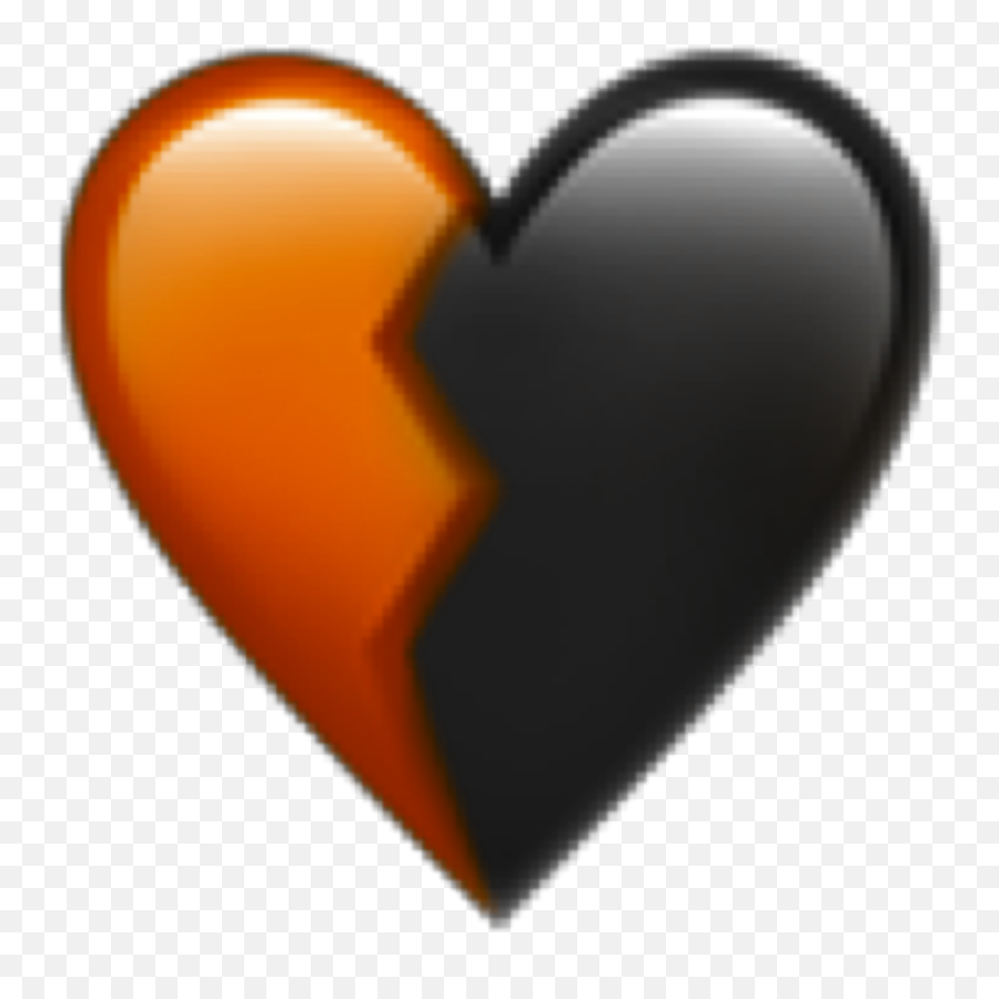 Orange Black Broken Sticker - Orange And Black Heart Emoji,Black Heart Emoji Copy