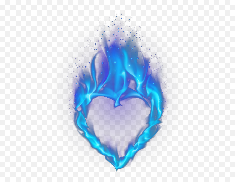 Light Heart Flame - Blue Heartshaped Flame Png Download Flame Heart Transparent Background Emoji,Blue Heart Emoji Png
