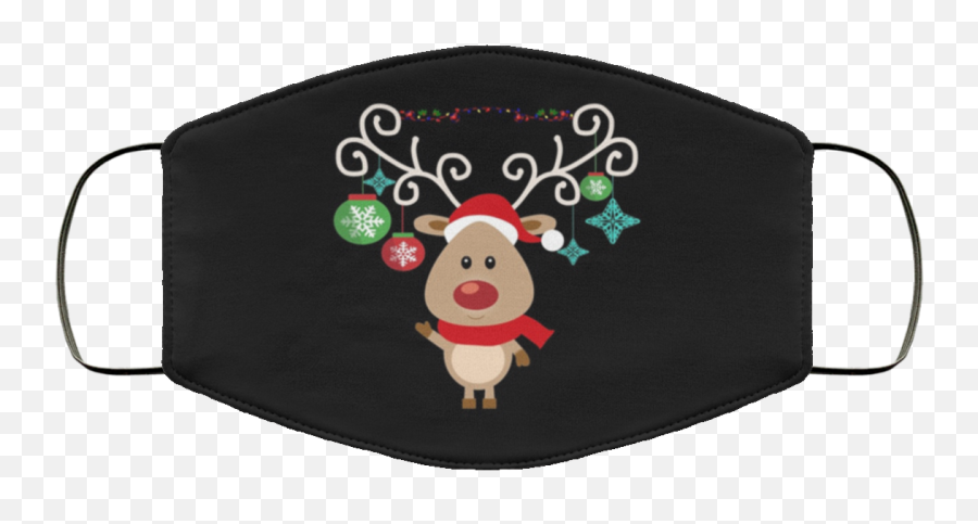 Funny Reindeer Santa Rudolph Christmas Face Mask - Qfinder Snoopy Wearing Face Mask Emoji,Funniest Donald Trump Emoji Faces