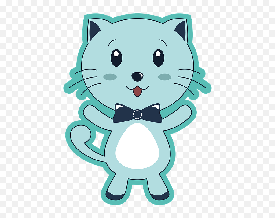 Free Photo Kitten Cartoon Cat Line Art - Happy Emoji,Cartoon Cats Different Emotions