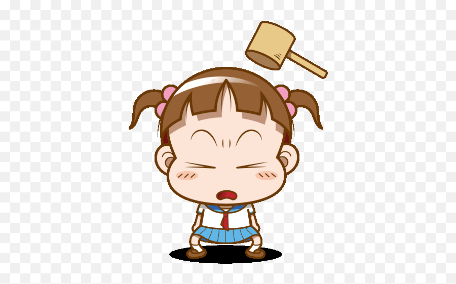 Pin - Cute Chinese Animation Gif Emoji,Hammer Emoticon Gif