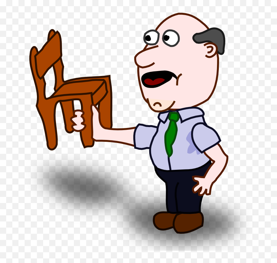 Free Cartoon Pictures Of Fat People - Lift A Chair Clipart Emoji,Guy Throwing Chair Emoticon