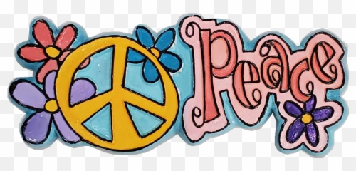 Peace Sign - Peace Sign Groovy Transparent Emoji,Groovy Hippie Emoji