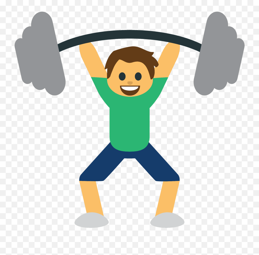 Person Lifting Weights Emoji Clipart - Personas Levantando Pesas Png,Workout Emoji