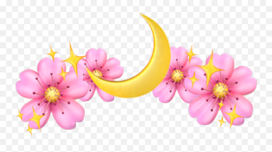 Emoji Crown Flowercrown Sticker By Bebbleplanet2 - Flower Crown Emoji Png,Blossom Emoji