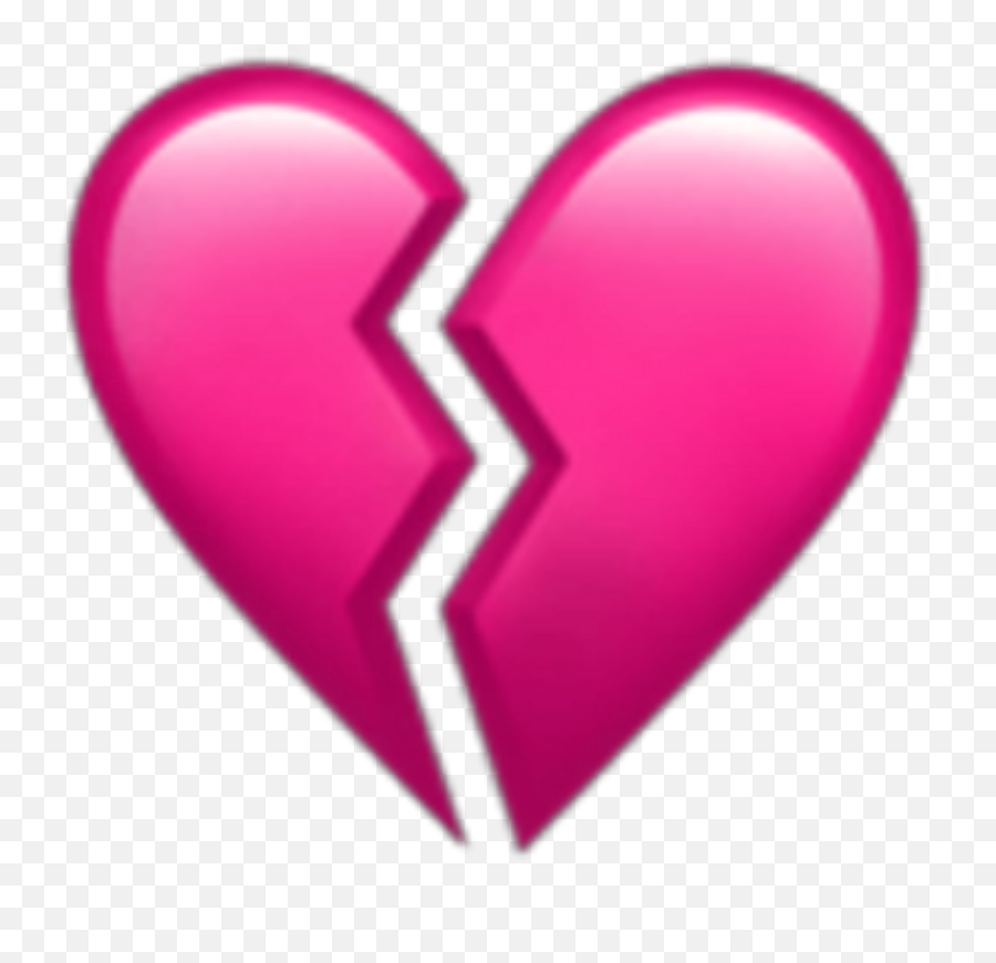Pink Broken Heart Sticker - Transparent Heart Emoji Iphone,Heart Emoji Png