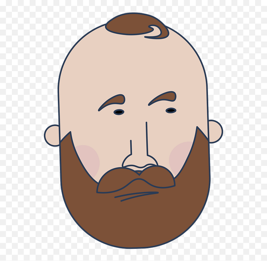 Bearded Man Head Clipart Free Download Transparent Png Emoji,Bald Black Emoji