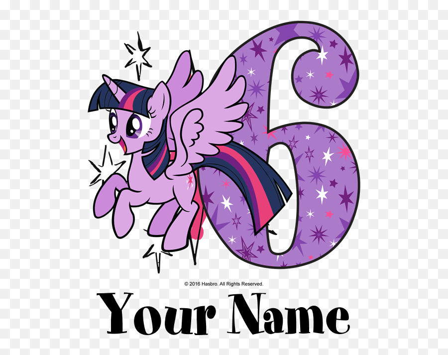 Mlp Twilight Sparkle 6th Birthday - Png 6 Th Birthday Transparent Emoji,Emoji Birthday T Shirt