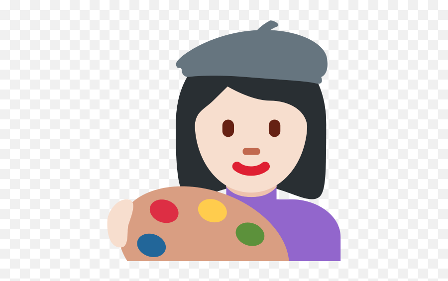 Woman Artist Emoji With Light Skin Tone - Emoji Malabarista,Palette Emoji