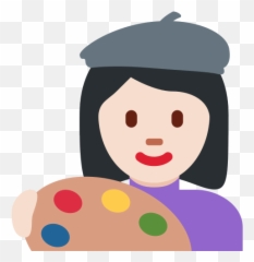 Woman Artist Emoji With Light Skin Tone - Emoji Malabarista,Palette Emoji