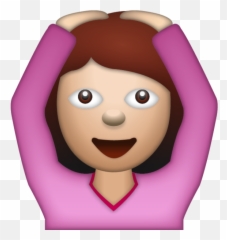 Download Little Girl Emoji Png - Hands On Head Cartoon,Girl Emoji