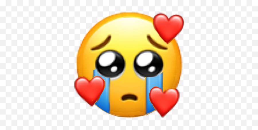 Emoji Crying Begging Hearts Sticker - Crying Heart Eyes Emoji,Beg Emoticon