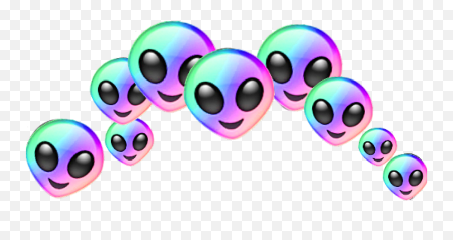 Crown Alien Corona Sergold Sticker By Kristal - Corona De Emojis Png,Galaxy Alien Emoji