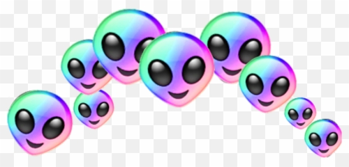 Crown Alien Corona Sergold Sticker By Kristal - Corona De Emojis Png,Galaxy Alien Emoji