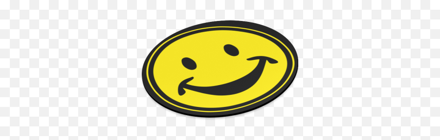 Funny Yellow Smiley For Happy People Round Mousepad Id D374152 - Wide Grin Emoji,Pound It Emoticon