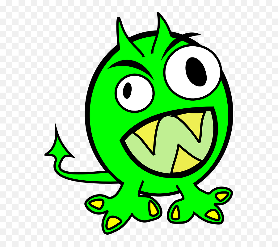 Lime Green Monster Clip Art At Clker - Clipart Scary Monster Emoji,Why Is Emoticon A Green Blob Alien