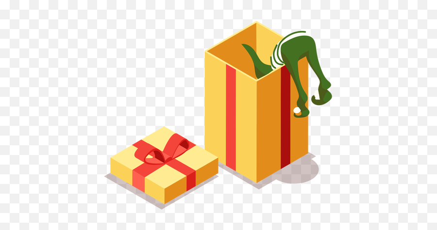 Caja De Regalo De Elfo Arco Isométrico - Descargar Pngsvg Packet Emoji,Emoticon Calcetin