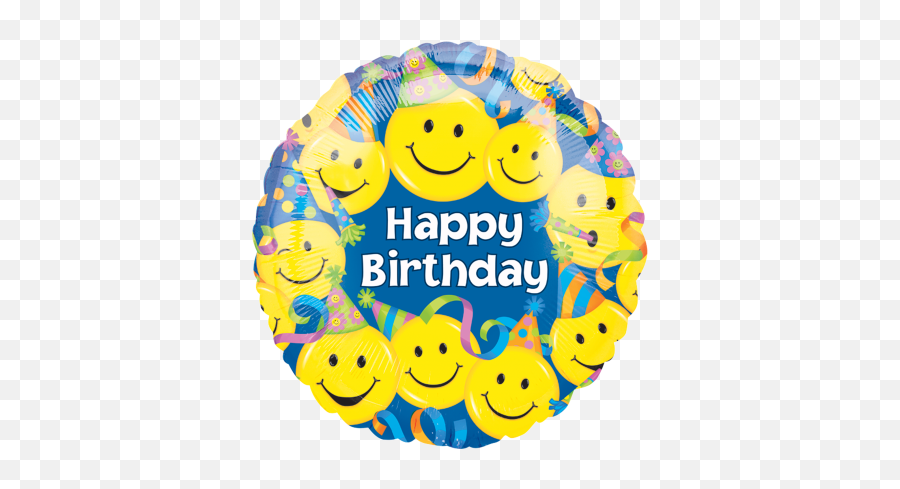 Happy Birthday Little Smile Faces - Emoji Birthday Balloons,Emoticons Smiley Balloons