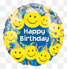 Happy Birthday Little Smile Faces - Emoji Birthday Balloons,Emoticons Smiley Balloons