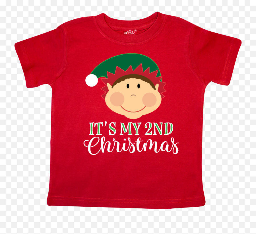 My 2nd Christmas Holiday Elf Toddler T - Short Sleeve Emoji,Toddler Emoji Shirt