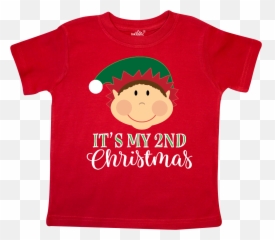 My 2nd Christmas Holiday Elf Toddler T - Short Sleeve Emoji,Toddler Emoji Shirt