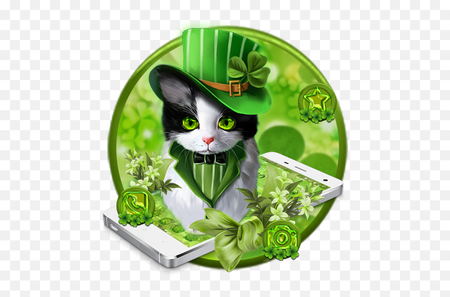 Lucky Clover Cat Theme Apk Latest - Portable Communications Device Emoji,Go Sms Cat Emojis