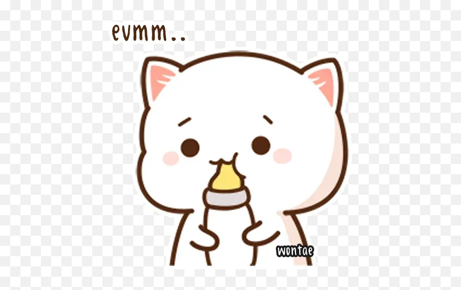 Mochi Cat 1 Sticker Pack - Stickers Cloud Peach Cat Milk Gif Emoji,Eat Cat Emojis