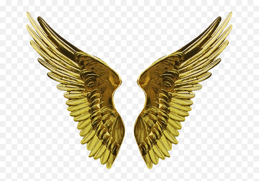 Angel Gold Wings Png Cutout Image Isolated - Objects Emoji,Angel Book Emoji