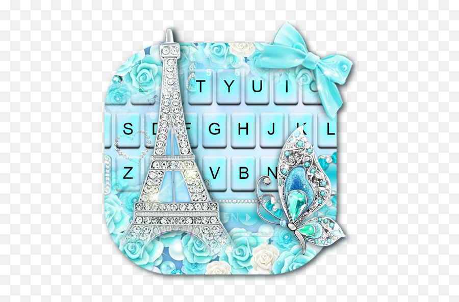 Diamond Paris Butterfly Keyboard Theme - For Teen Emoji,Paris Emoji Keyboard