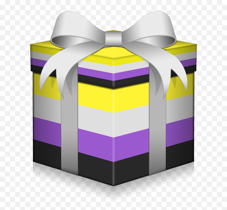 Non - Binary Gift Box Live Loud Graphics Emoji,Nonbinary Flag Emoji Copy And Paste