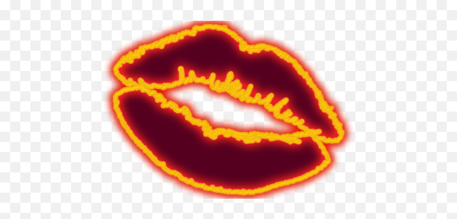 Lips Neon Hot Sexy Kiss Sticker - Happy Emoji,Sexy Kiss Emoji