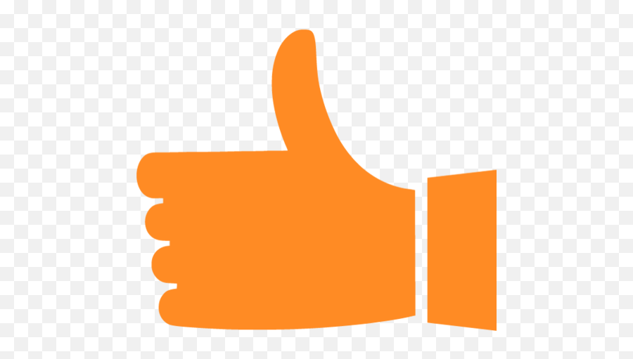 Download Hd Thumbs Up Icon - Orange Thumb Up Icon Horizontal Emoji,Thumb Up Emoji