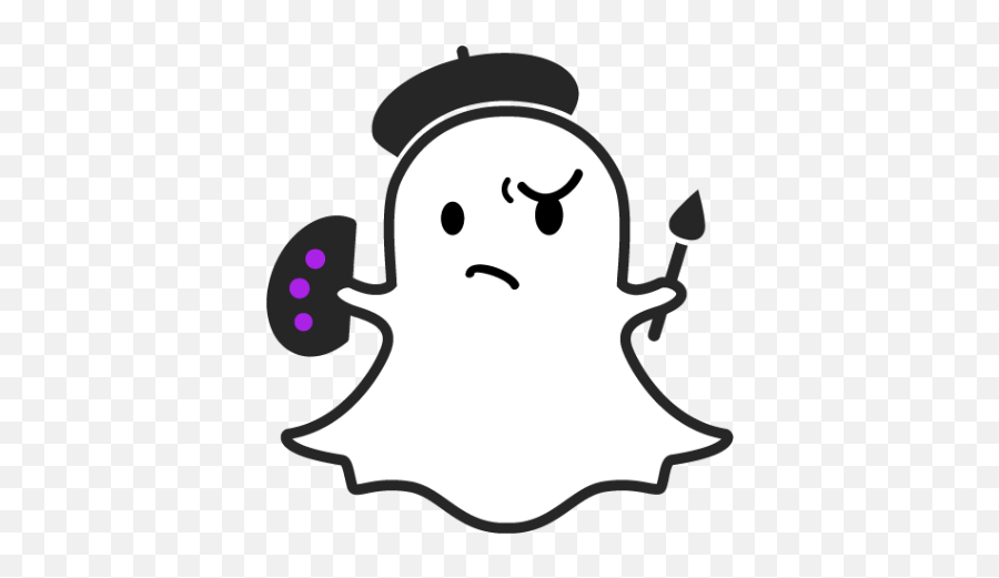 Snapchat Artist Ghost Transparent Png - Snapchat Png Emoji,Snapchat Emoji Means