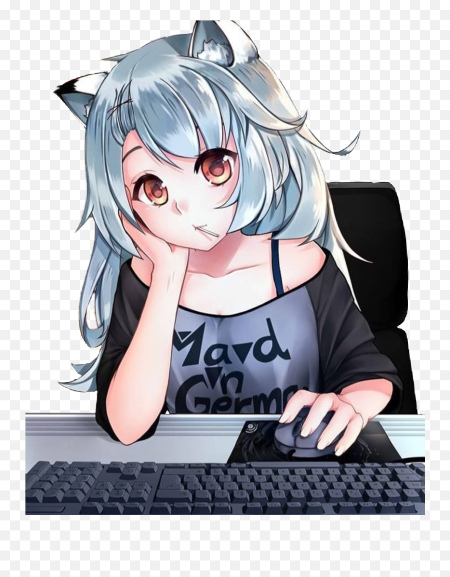 Anime Girl Animegirl Germany Sticker By Kiruuja - Anime Gamer Emoji,Anime Emoji Keyboard