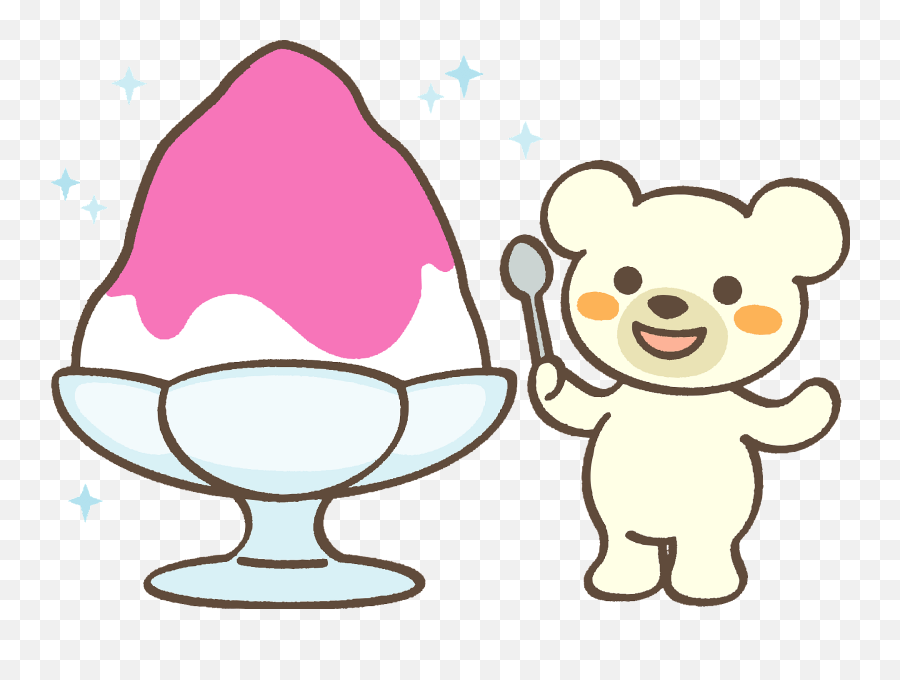 Polar Bear Is Eating Shaved Ice Clipart Free Download - Shaved Ice Crtoon Emoji,Happy Eating Emoji