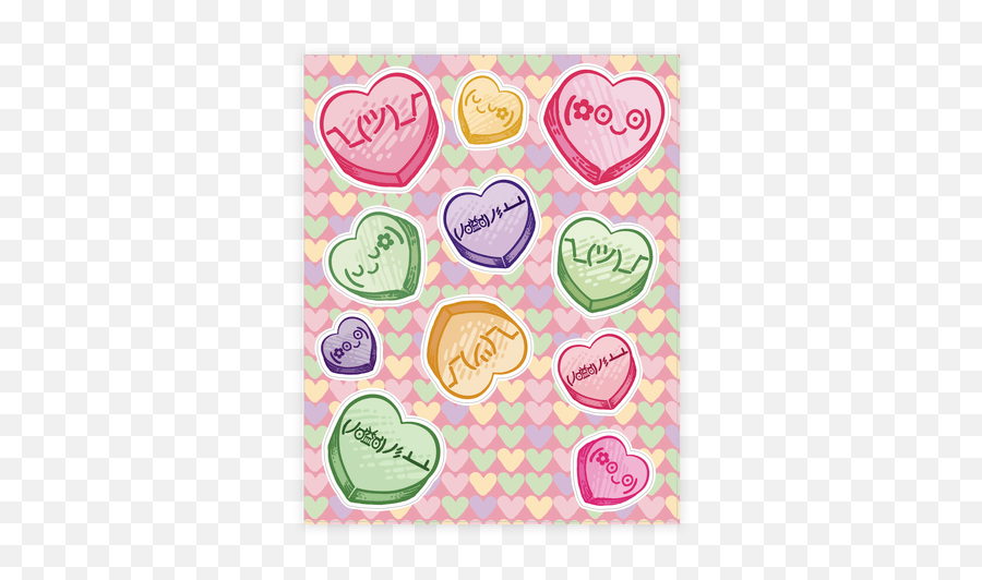 Emoji Stickers Sticker And Decal Sheets Lookhuman - Candy Heart Emote,Emoji Sheet