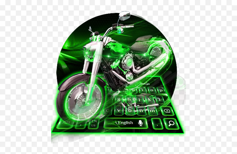 Green Neon Bike Keyboard - Chopper Emoji,Google Motorcycle Emoji