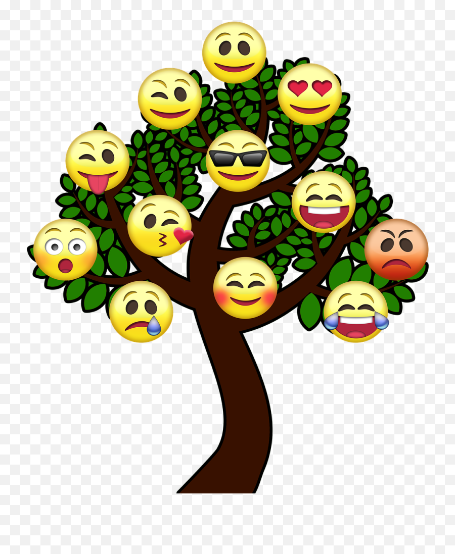 Tree Smiley Tree Of Life Free Picture - Free Emoji Smiley Cartoon Trees With Faces,Emoji Smiley Faces