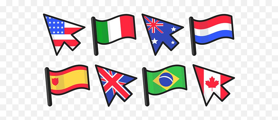 Country Flags Cursor Collection - Custom Cursor Important Flags Emoji,Animated Costa Rica Flag Emojis