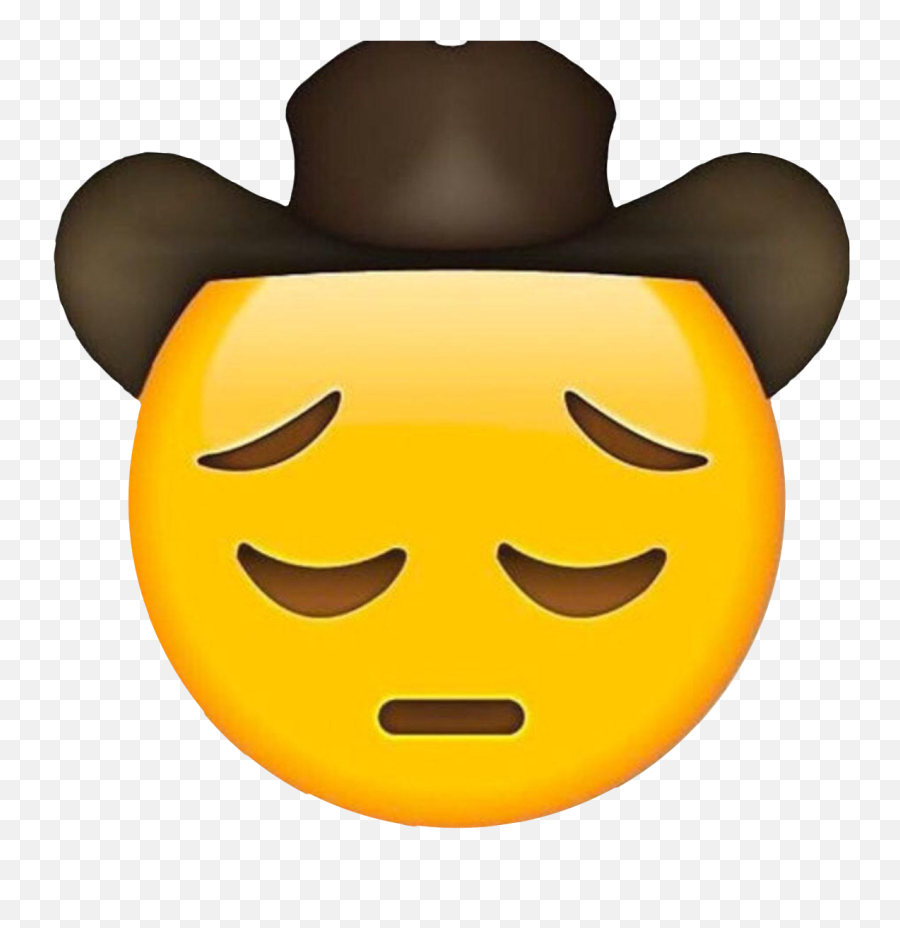 Sad Emojis Memes Cowboy Sticker By Kawaii Doppio - Sad Cowboy Emoji Png,Sad Emoji Meme