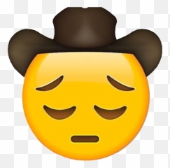 Sad Emojis Memes Cowboy Sticker By Kawaii Doppio - Sad Cowboy Emoji Png,Sad Emoji Meme