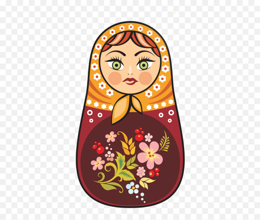 Pin - Draw Handicrafts Doll Emoji,Emoji Knife And Russian Wooden Doll