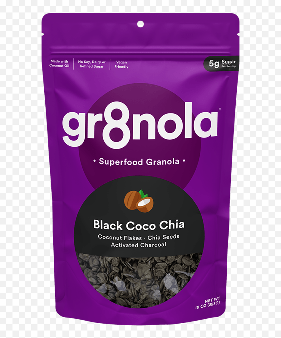 Black Coco Chia Gr8nola Charcoal - Superfood Emoji,Small Chia Pet Emoji
