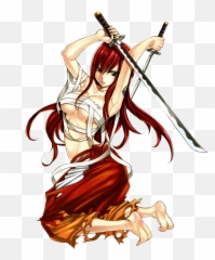 Fairy Tail Erza Two Swords Clipart - Fairy Tail Sticker Erza Emoji,Fairy Tail Erza Chibi Emoticon