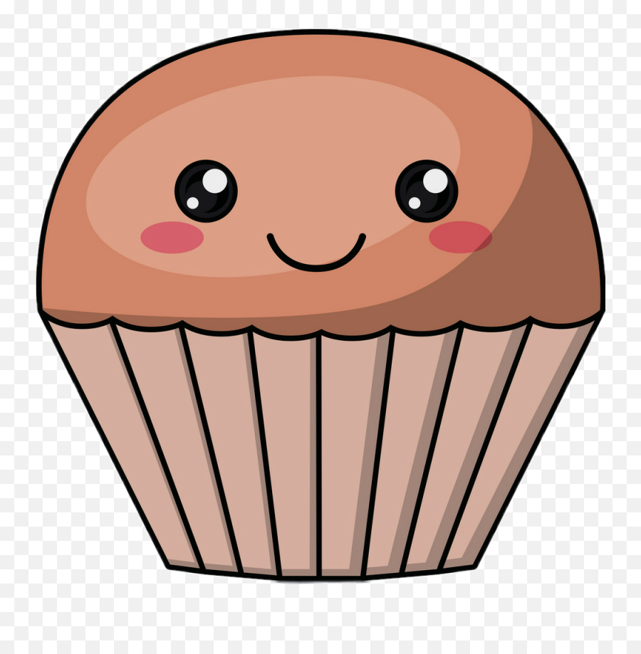 Cake Cupcake Muffin Cute Sticker By Daniela Teixeira - Cartoon Cupcake With Face Emoji,Emoji Face Cake