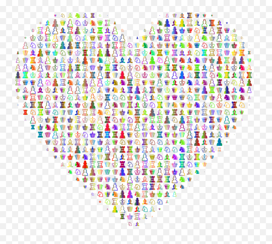 Chess Heart Ii Polyprismatic - Openclipart Emoji,White Dot Emoji Small
