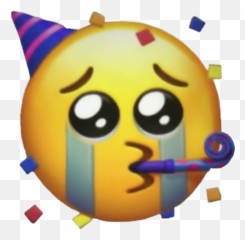 Sad Party Emoji Sticker - Emoji,Emoji Party Banner