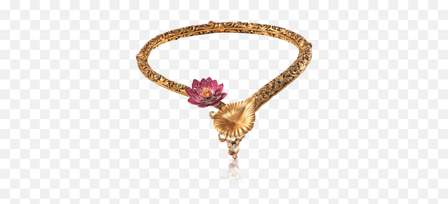 Gold Necklace Indian Bridal Jewelry - Zoya By Tanishq Banaras Emoji,Faberge Emotion Bangle