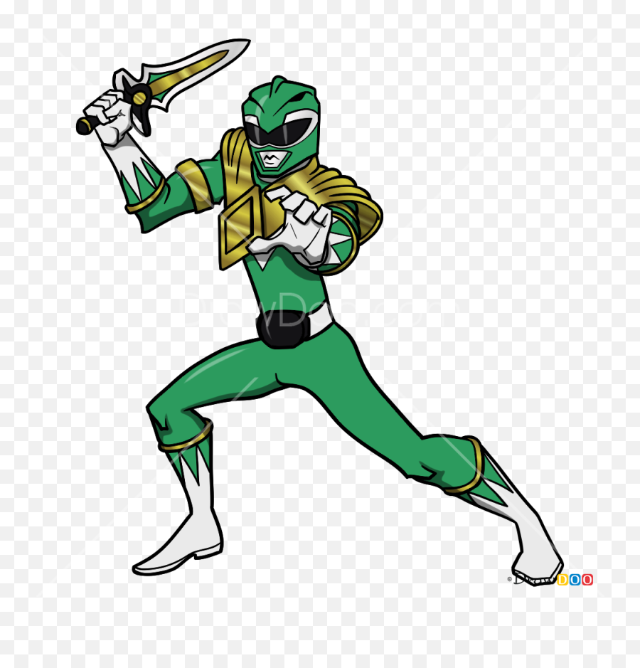How To Draw Green Ranger Power Rangers - Power Ranger Drawing Fight Punch Emoji,Power Ranger Emoji